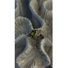 925 Sterling Silver & 10K yellow Gold Part Peridot & Diamonds Ring Size 7