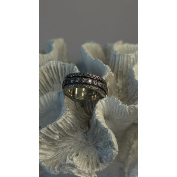 Spinner 925 Sterling Silver White Colorless Topaz Ring Size 7