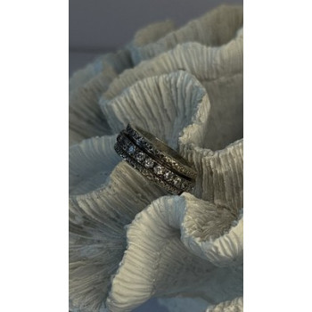 Spinner 925 Sterling Silver White Colorless Topaz Ring Size 7