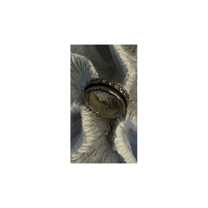 Spinner 925 Sterling Silver White Colorless Topaz Ring Size 7