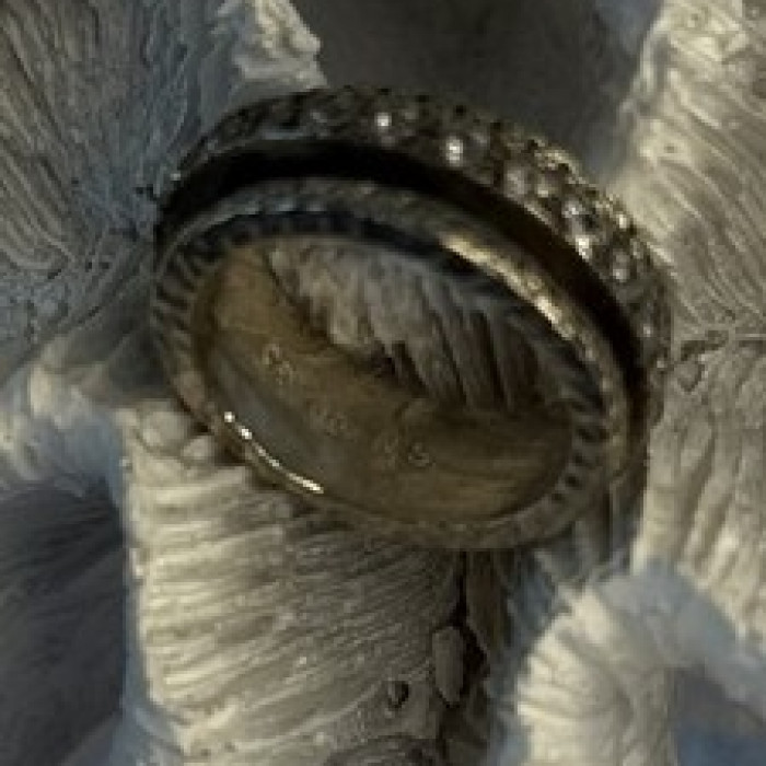 Spinner 925 Sterling Silver White Colorless Topaz Ring Size 7