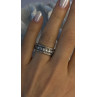 Spinner 925 Sterling Silver White Colorless Topaz Ring Size 7