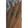 Spinner 925 Sterling Silver White Colorless Topaz Ring Size 7