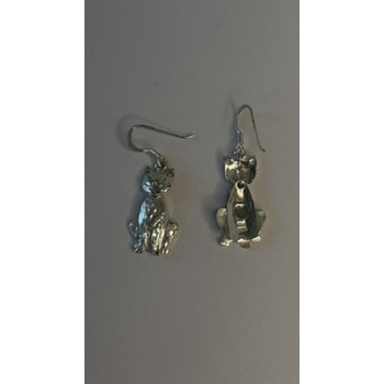 Dangle 925 Sterling Silver Cat Earrings Head allows for movement
