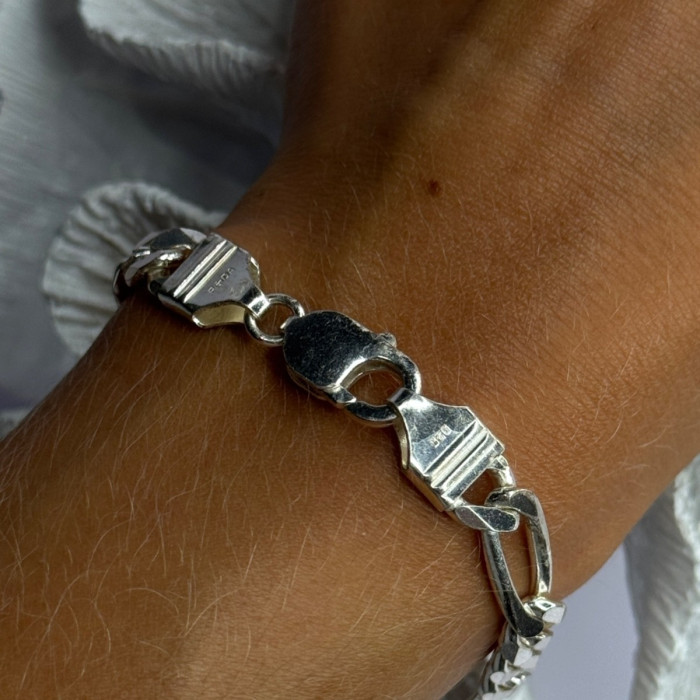 Mens 925 Sterling Silver Bracelet Length 9