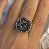Michael Dawkins Starry Night 925 Sterling Silver Black Druzy Quartz Ring Size 9