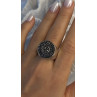 Michael Dawkins Starry Night 925 Sterling Silver Black Druzy Quartz Ring Size 9