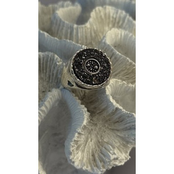 Michael Dawkins Starry Night 925 Sterling Silver Black Druzy Quartz Ring Size 9