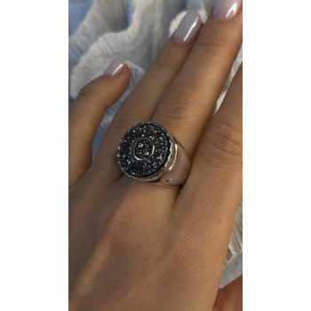 Michael Dawkins Starry Night 925 Sterling Silver Black Druzy Quartz Ring Size 9