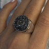 Michael Dawkins Starry Night 925 Sterling Silver Black Druzy Quartz Ring Size 9