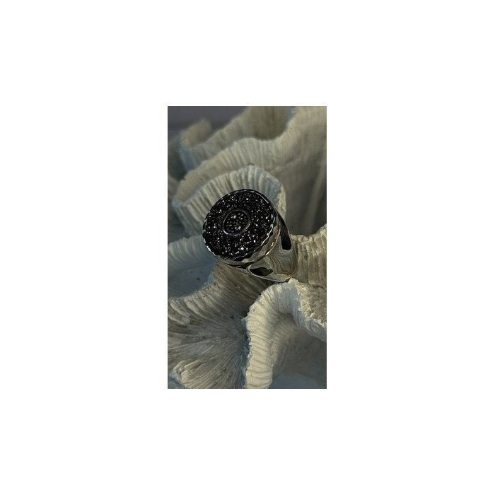 Michael Dawkins Starry Night 925 Sterling Silver Black Druzy Quartz Ring Size 9