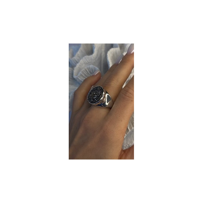 Michael Dawkins Starry Night 925 Sterling Silver Black Druzy Quartz Ring Size 9