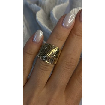 Elegant Italy Milor 925 Sterling Silver Gold Plated Ring Size 6