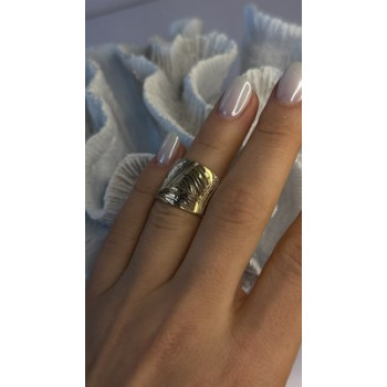 Elegant Italy Milor 925 Sterling Silver Gold Plated Ring Size 6