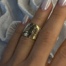 Elegant Italy Milor 925 Sterling Silver Gold Plated Ring Size 6