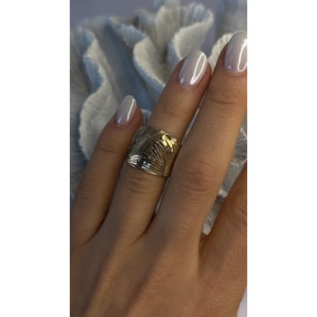 Elegant Italy Milor 925 Sterling Silver Gold Plated Ring Size 6