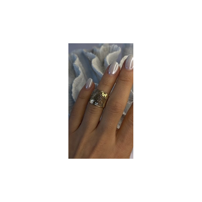 Elegant Italy Milor 925 Sterling Silver Gold Plated Ring Size 6