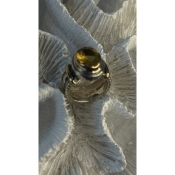 Vintage 925 Sterling Silver & 14K Yellow Gold Part Yellow Citrine Ring Size 6