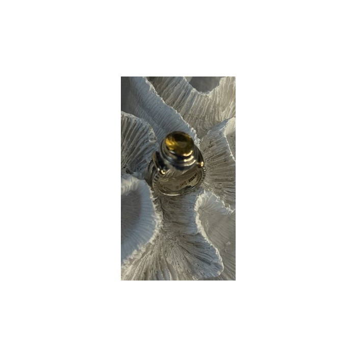 Vintage 925 Sterling Silver & 14K Yellow Gold Part Yellow Citrine Ring Size 6