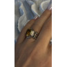 Vintage 925 Sterling Silver & 14K Yellow Gold Part Yellow Citrine Ring Size 6