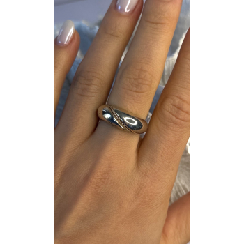 Vintage 925 Sterling Silver & 10K yellow Gold Rope Twist Ring Size 8.5