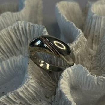 Vintage 925 Sterling Silver & 10K yellow Gold Rope Twist Ring Size 8.5
