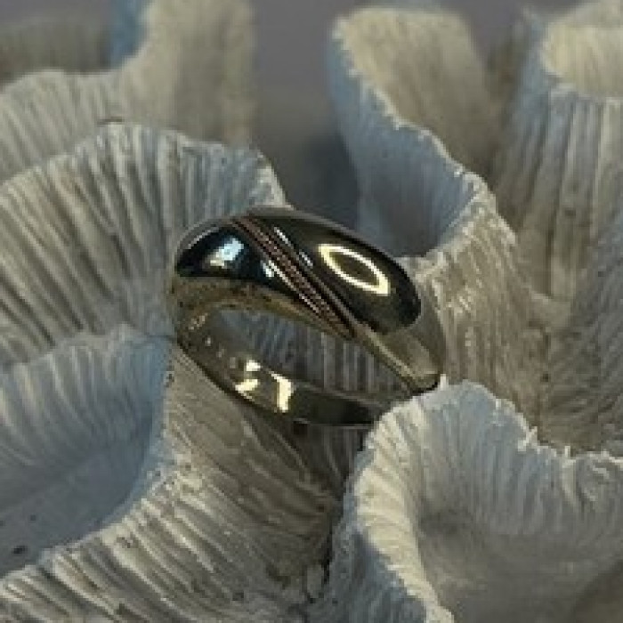 Vintage 925 Sterling Silver & 10K yellow Gold Rope Twist Ring Size 8.5