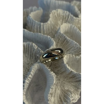 Vintage 925 Sterling Silver & 10K yellow Gold Rope Twist Ring Size 8.5