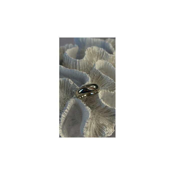 Vintage 925 Sterling Silver & 10K yellow Gold Rope Twist Ring Size 8.5
