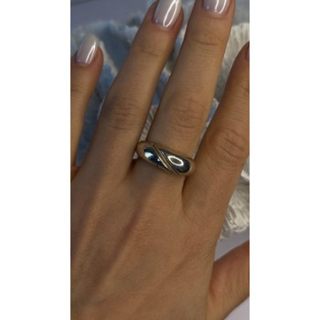 Vintage 925 Sterling Silver & 10K yellow Gold Rope Twist Ring Size 8.5