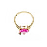 10K YELLOW GOLD PINK TOPAZ & DIAMOND HEART RING SIZE 8
