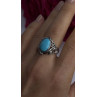 DK 925 Sterling Silver Blue Turquoise Ring Size 8