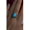 DK 925 Sterling Silver Blue Turquoise Ring Size 8