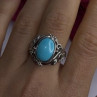 DK 925 Sterling Silver Blue Turquoise Ring Size 8