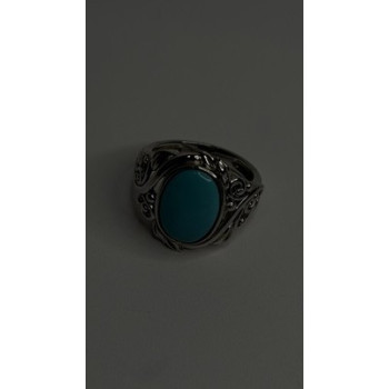 DK 925 Sterling Silver Blue Turquoise Ring Size 8