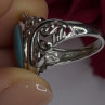 DK 925 Sterling Silver Blue Turquoise Ring Size 8