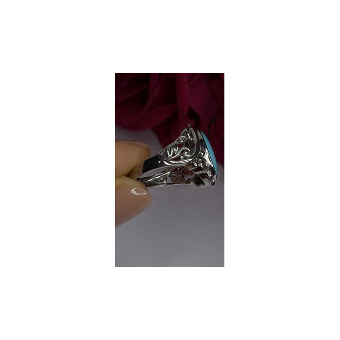 DK 925 Sterling Silver Blue Turquoise Ring Size 8