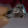 DK 925 Sterling Silver Blue Turquoise Ring Size 8