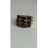 925 Sterling Silver Red Shiny Garnet Ring Size 6