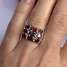 Vintage 925 Sterling Red Garnet Silver Ring Size 7