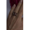 925 Sterling Silver Red Shiny Garnet Ring Size 6