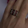 Vintage 925 Sterling Red Garnet Silver Ring Size 7