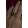 925 Sterling Silver Red Shiny Garnet Ring Size 6
