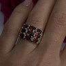 Vintage 925 Sterling Red Garnet Silver Ring Size 7