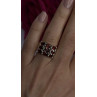 925 Sterling Silver Red Shiny Garnet Ring Size 6