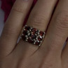 Vintage 925 Sterling Red Garnet Silver Ring Size 7