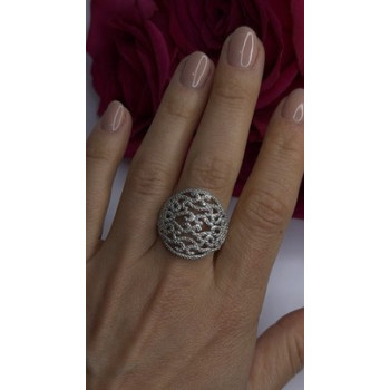 Elegant 925 Sterling Silver Diamonds Ring Size 9