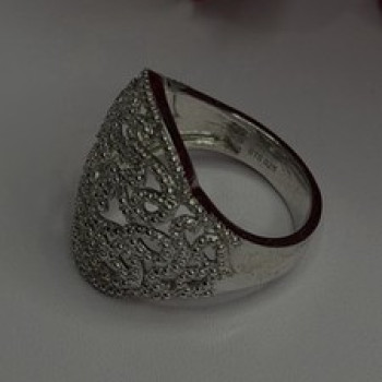 Elegant 925 Sterling Silver Diamonds Ring Size 9