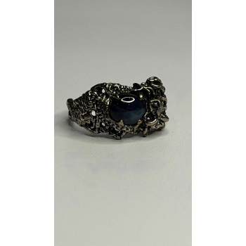 Handcrafted 925 Sterling Silver Blue Pietersite Stone Ring Size 9