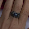 Handcrafted 925 Sterling Silver Blue Pietersite Stone Ring Size 9